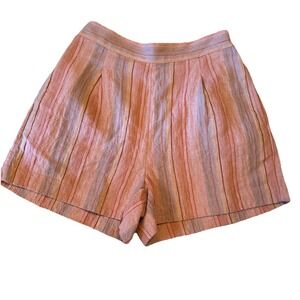 Madewell Clean Pull-On Linen Blend Shorts Size XS Striped Casual‎ Coastal Preppy